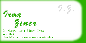 irma ziner business card